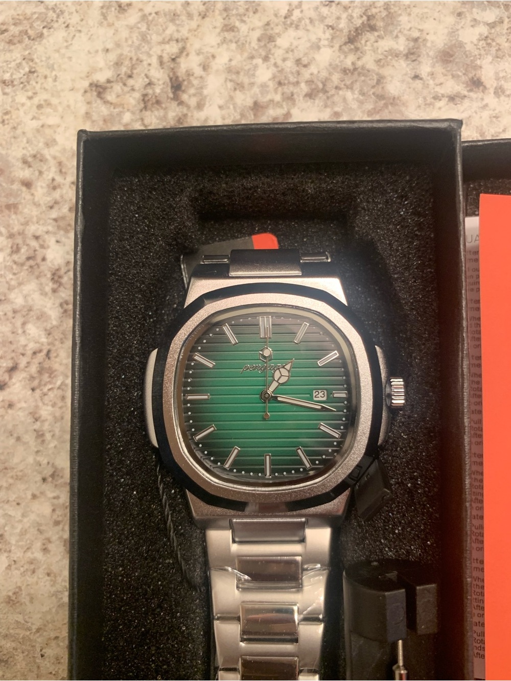 & Other Stories Silver Stainless Steel Watch with Green Dial - Picture 3 of 3